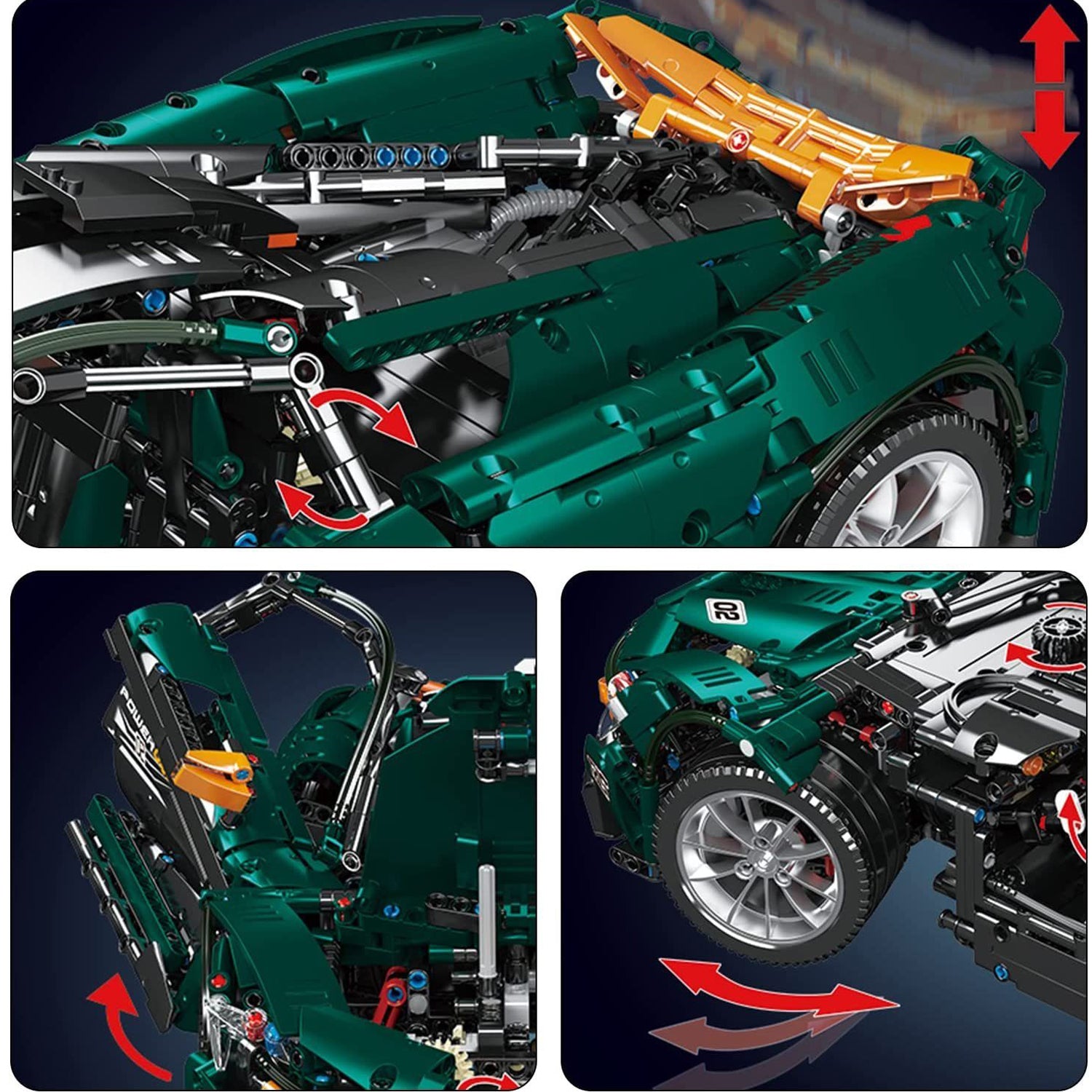 Mould King 13091 1:8 -Sportwagen P1 Technik Bausteine