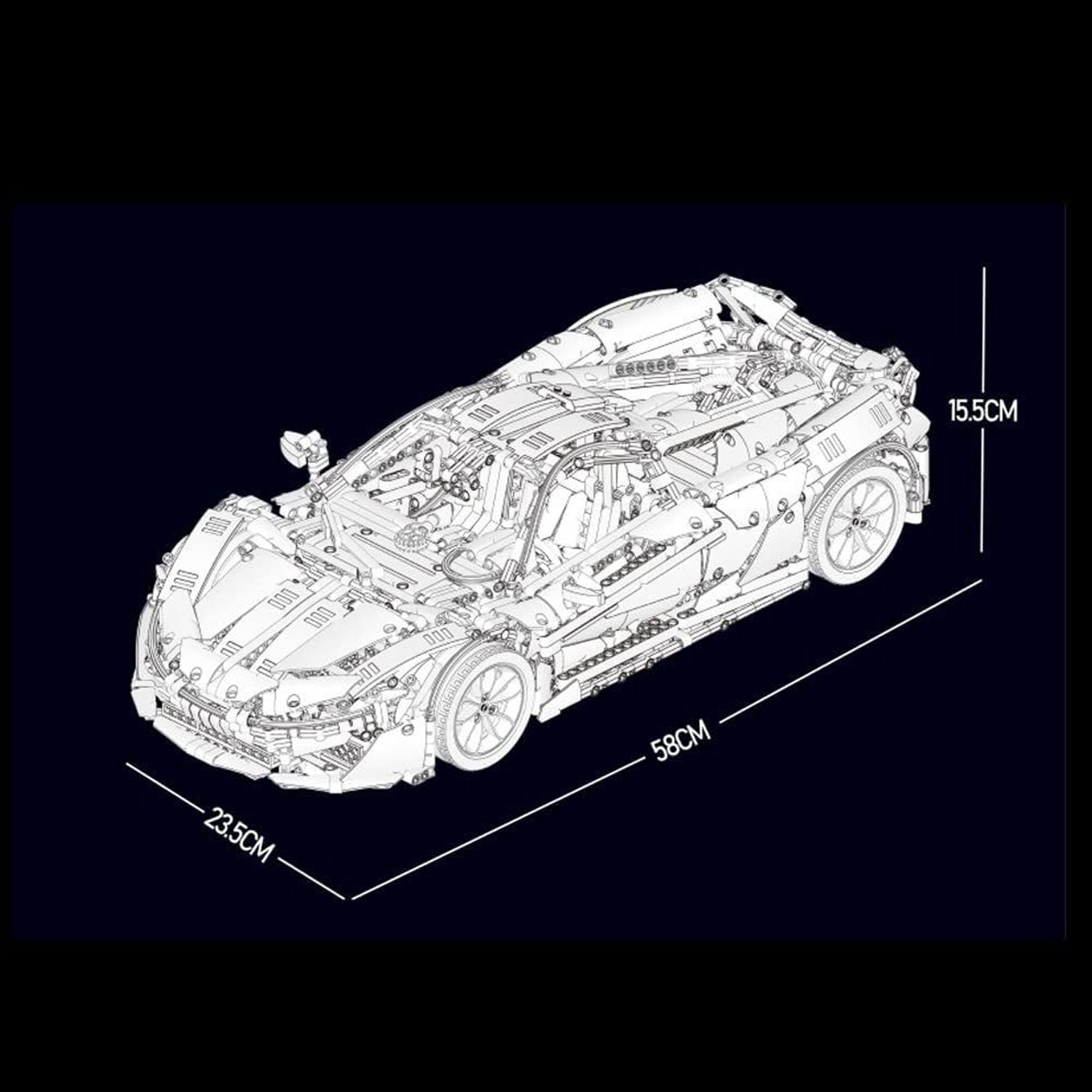 Mould King 13091 1:8 -Sportwagen P1 Technik Bausteine