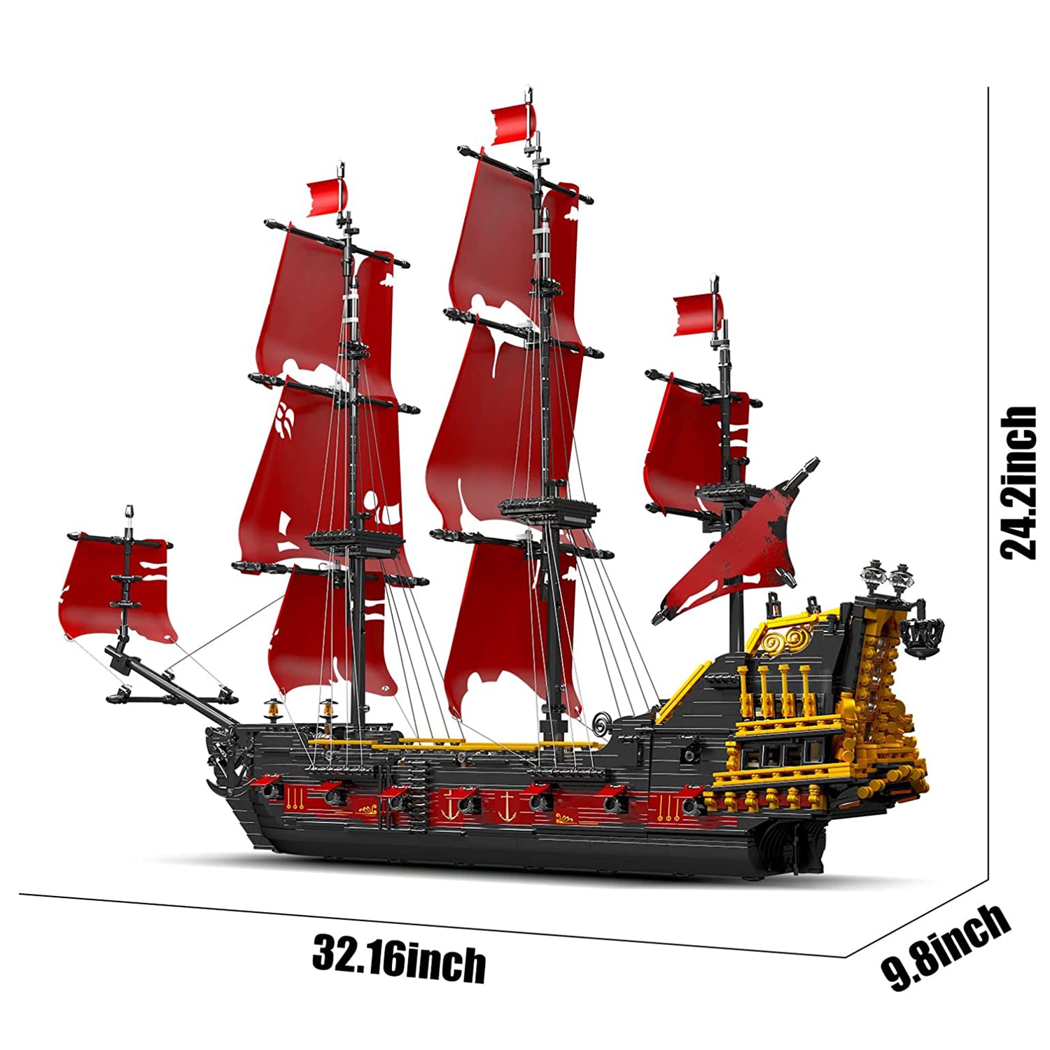 Mould King 13109 Piratenschiff Queen Anne Schiff Spielzeug Bausteine