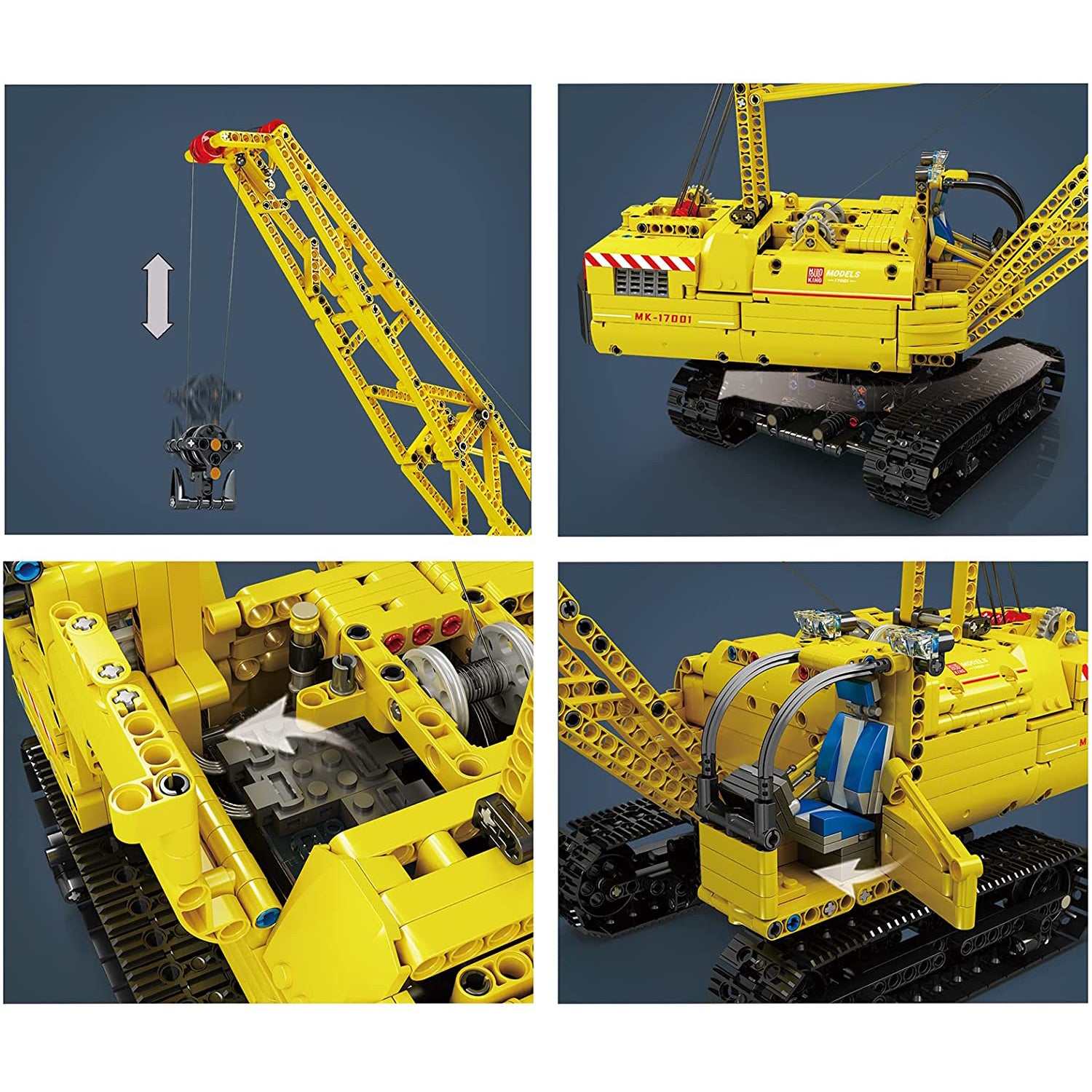 Mould King 17001 Raupenkran RC Fernbedienung Technik Bausteine