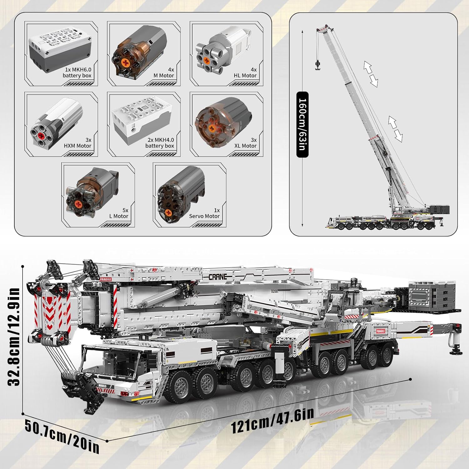 liebherr spielzeug kran Mould King 17007 Kran Liebherr LTM 11200 RC Technik Spielzeug Baustein