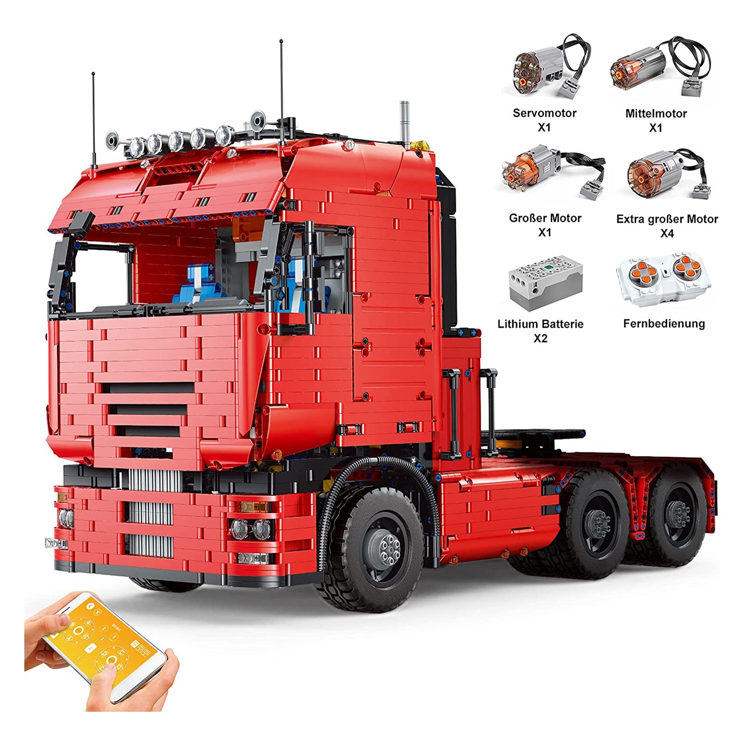 Mould King 19005 LKW Anhänger Zugmaschine Technik Bausteine