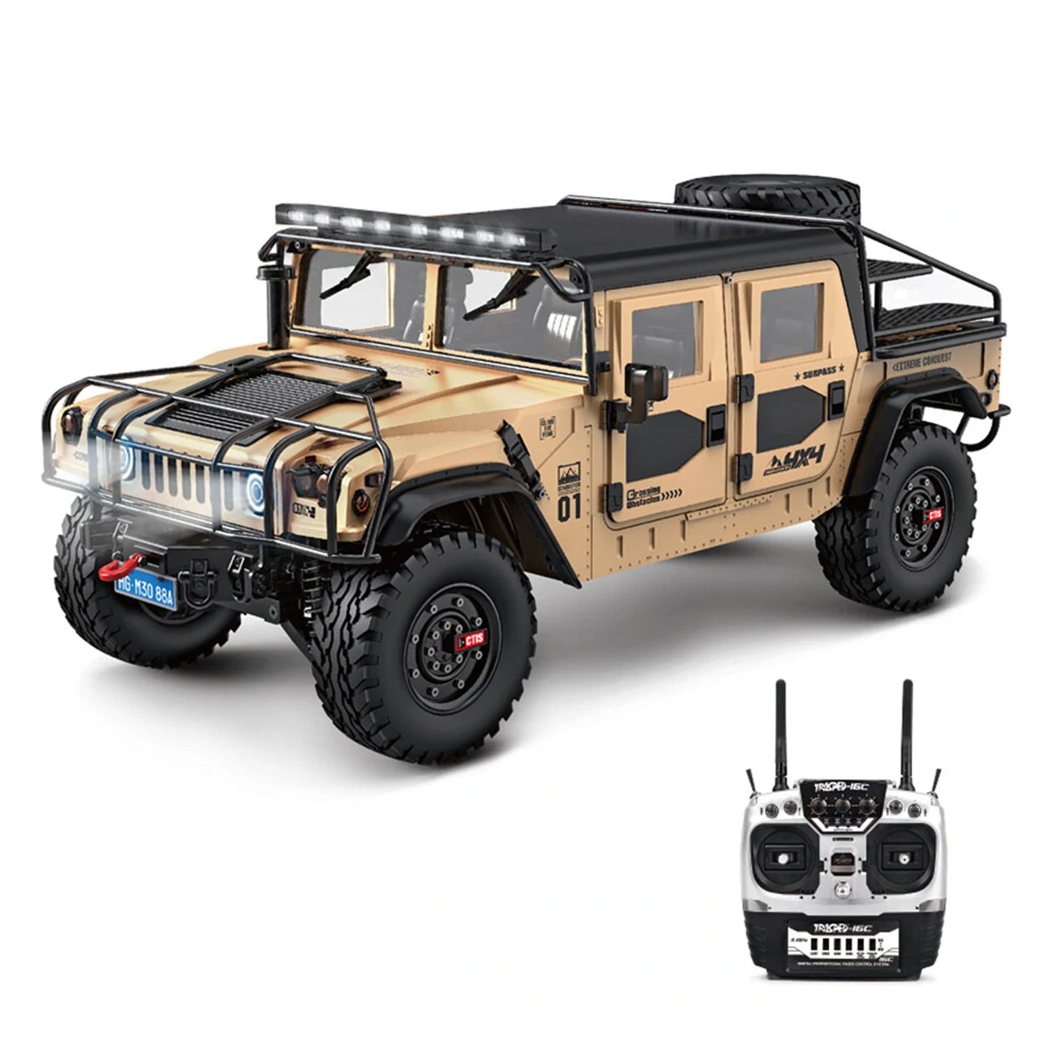 HG P415A PRO US Humvee 1/10 RC Modellauto Militärfahrzeug LKW ohne Batterie Ladegerät 16CH 2.4G 4WD
