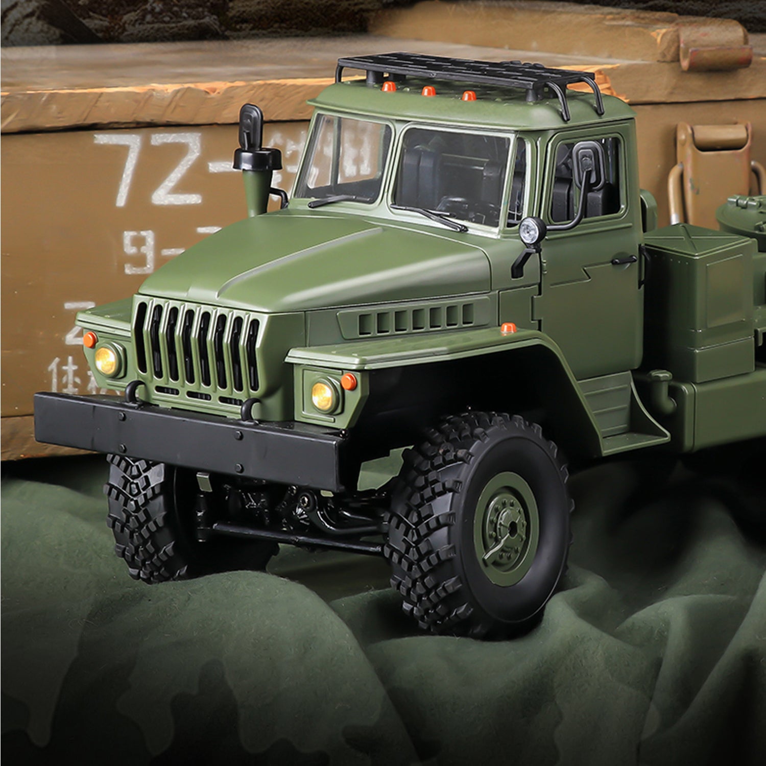 WPL B36-3 2.4G 1/16 Ural Militär mit Anhänger 6WD RC Truck Offroad LKW RTR