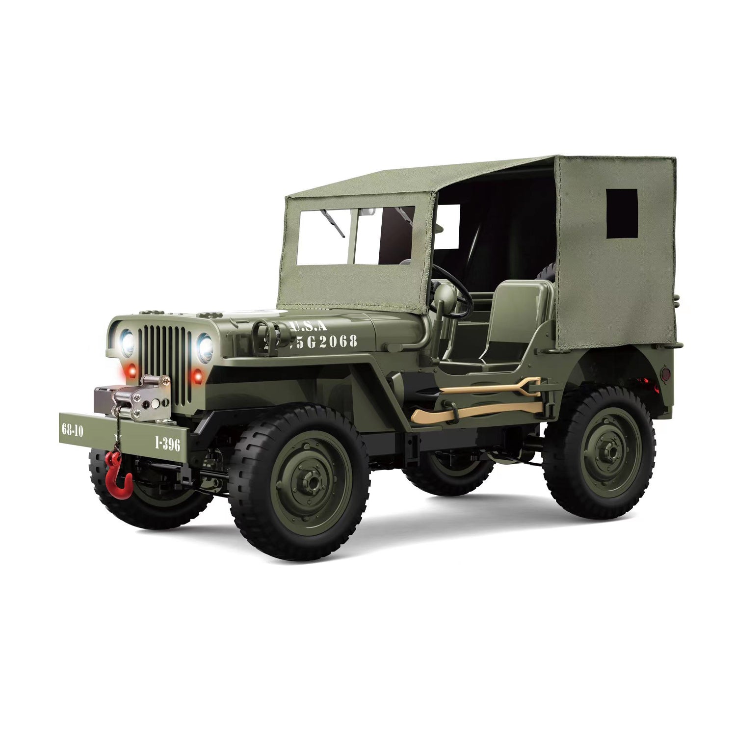 JJRC C8815 Willys Jeep 2.4G 1/10 Military Truck 4WD Off-Road RC Car mit LED Licht