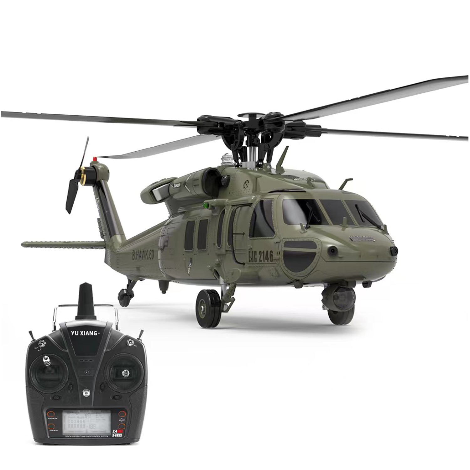 Yuxiang F09V RC Hubschrauber mit 2.4GH Remote Flybarless Fliegen in 1:28 als Black Hawk UH-60