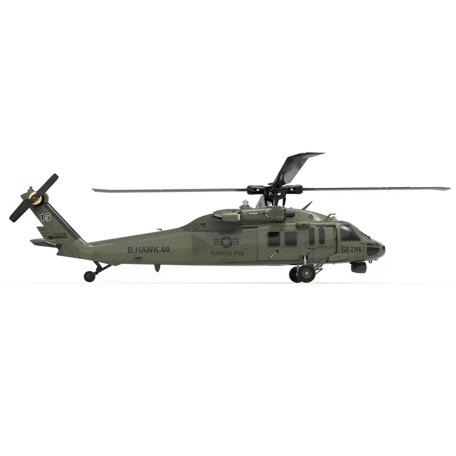 Yuxiang F09V RC Hubschrauber mit 2.4GH Remote Flybarless Fliegen in 1:28 als Black Hawk UH-60