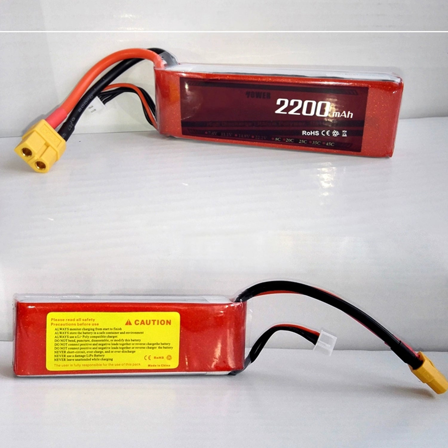 Klemmbao Lithiumbatterie 3S 11,1 V 2200 MAH 25/35 C für ferngesteuerte Flugzeuge, Hubschrauber und RC Cars