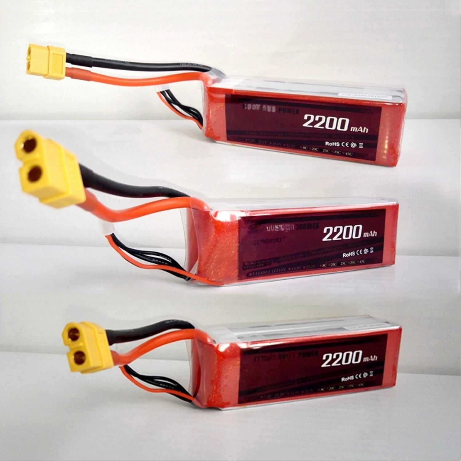 Klemmbao Lithiumbatterie 3S 11,1 V 2200 MAH 25/35 C für ferngesteuerte Flugzeuge, Hubschrauber und RC Cars