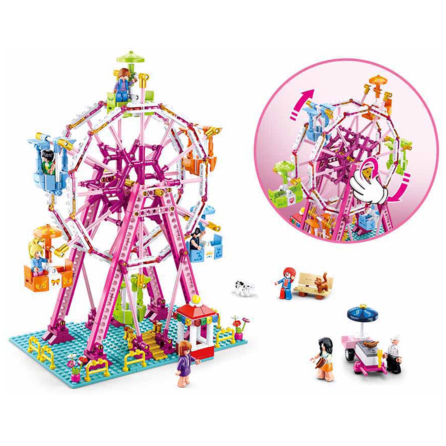 Sluban Riesenrad M38-B0723 - 789 Bausteine, 8 Minifiguren, ab 6 Jahren