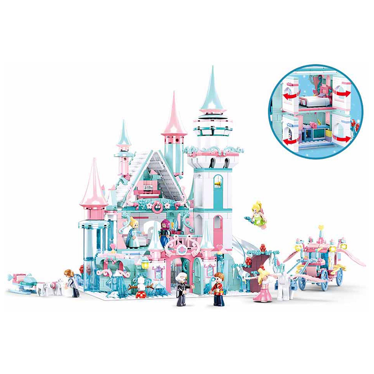 Sluban Eisschloss M38-B0789 - 1324 Bausteine, 9 Minifiguren, ab 6 Jahren