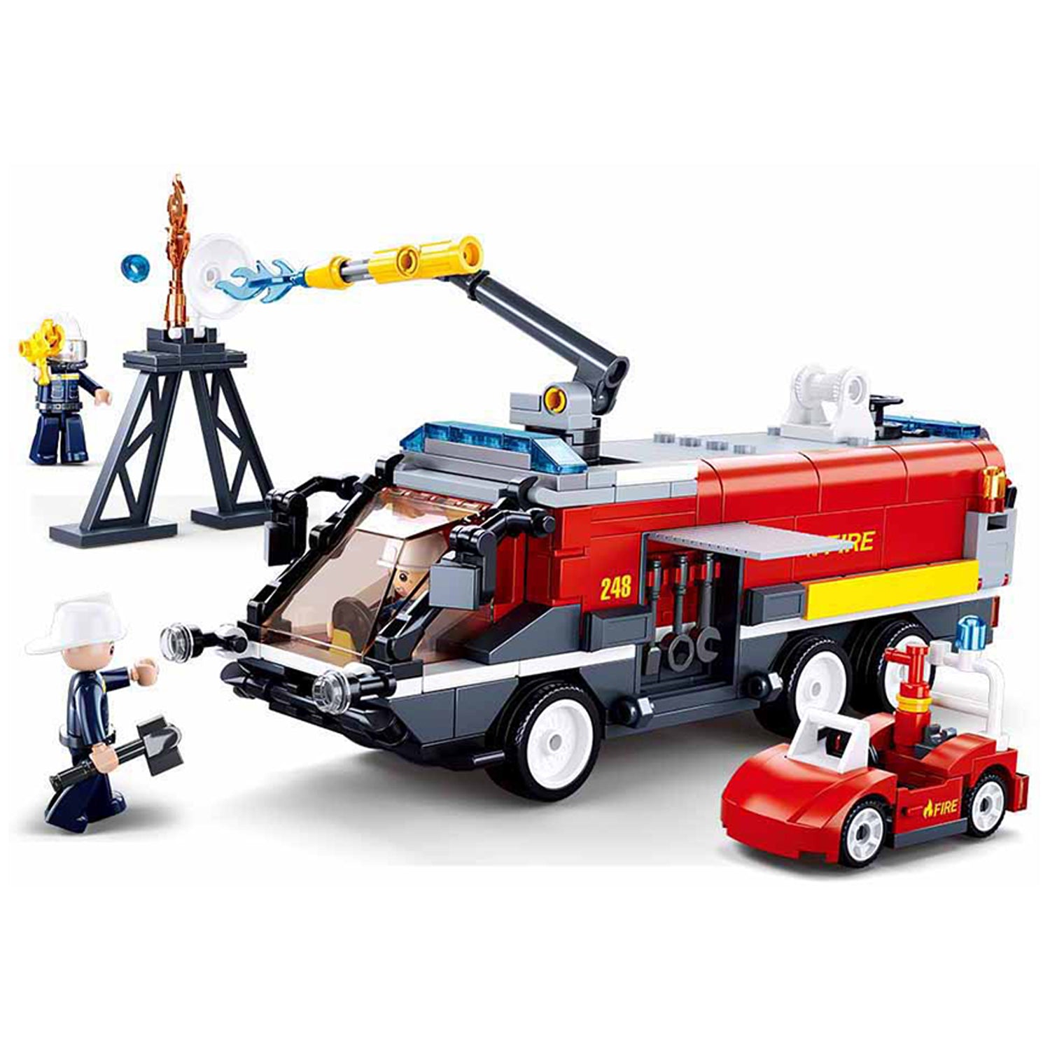 Sluban Flughafenlöschfahrzeug M38-B0808 - 381 Bausteine, 3 Minifiguren, ab 6 Jahren