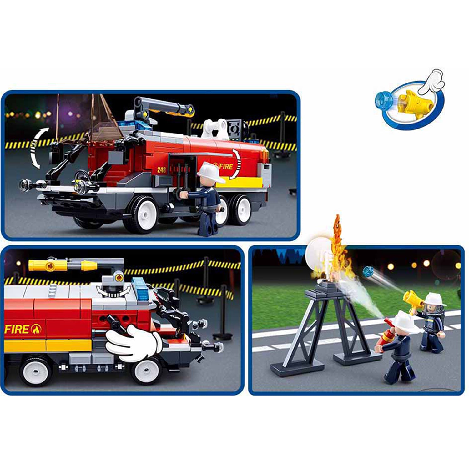 Sluban Flughafenlöschfahrzeug M38-B0808 - 381 Bausteine, 3 Minifiguren, ab 6 Jahren