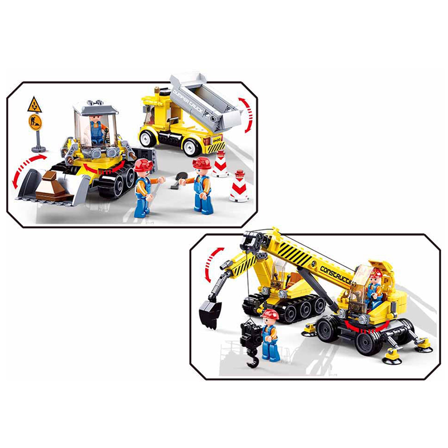 Sluban Baustelle M38-B0810 - 463 Bausteine, 4 Minifiguren, ab 6 Jahren