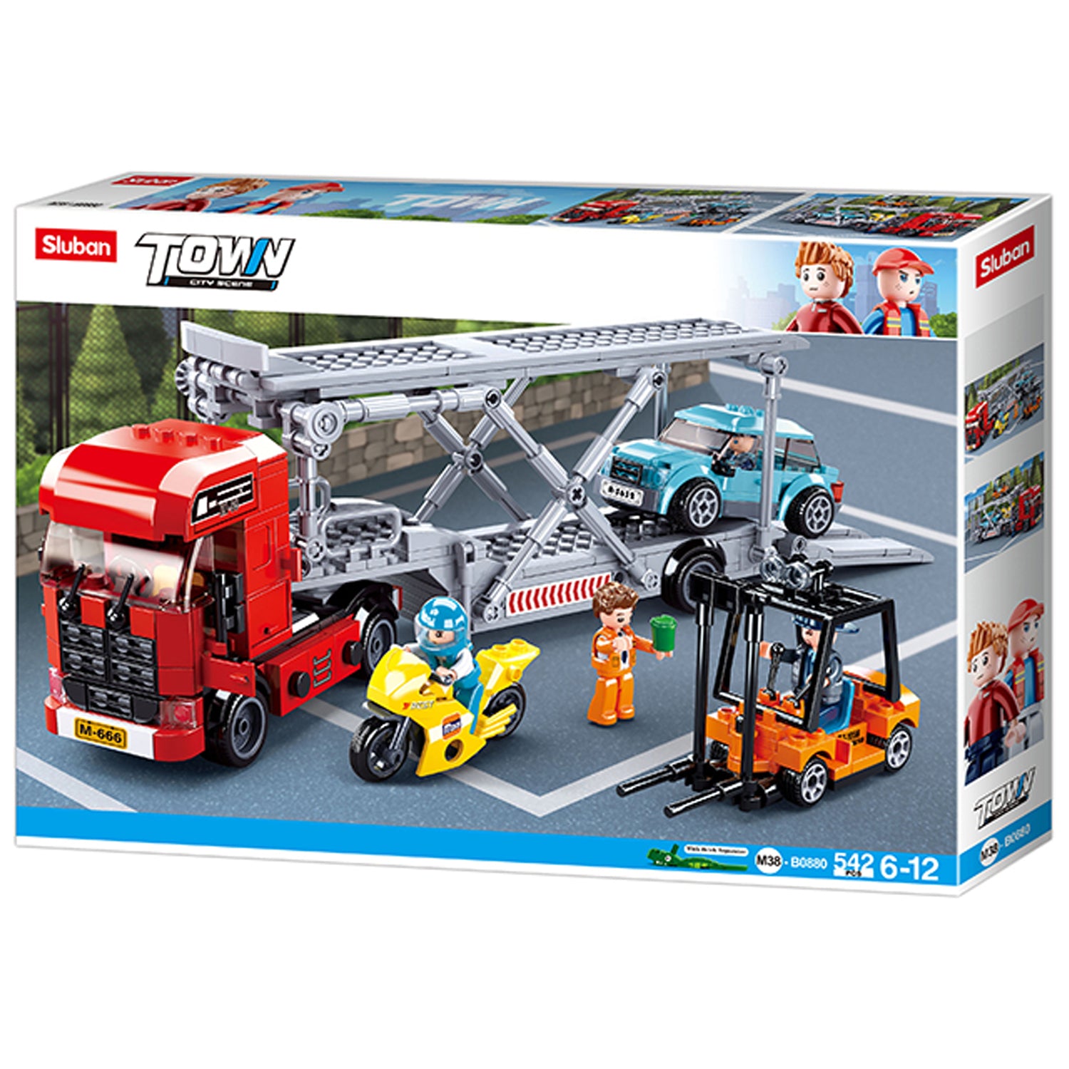 Sluban Autotransporter M38-B0880 - 542 Bausteine, 4 Minifiguren, ab 6 Jahren