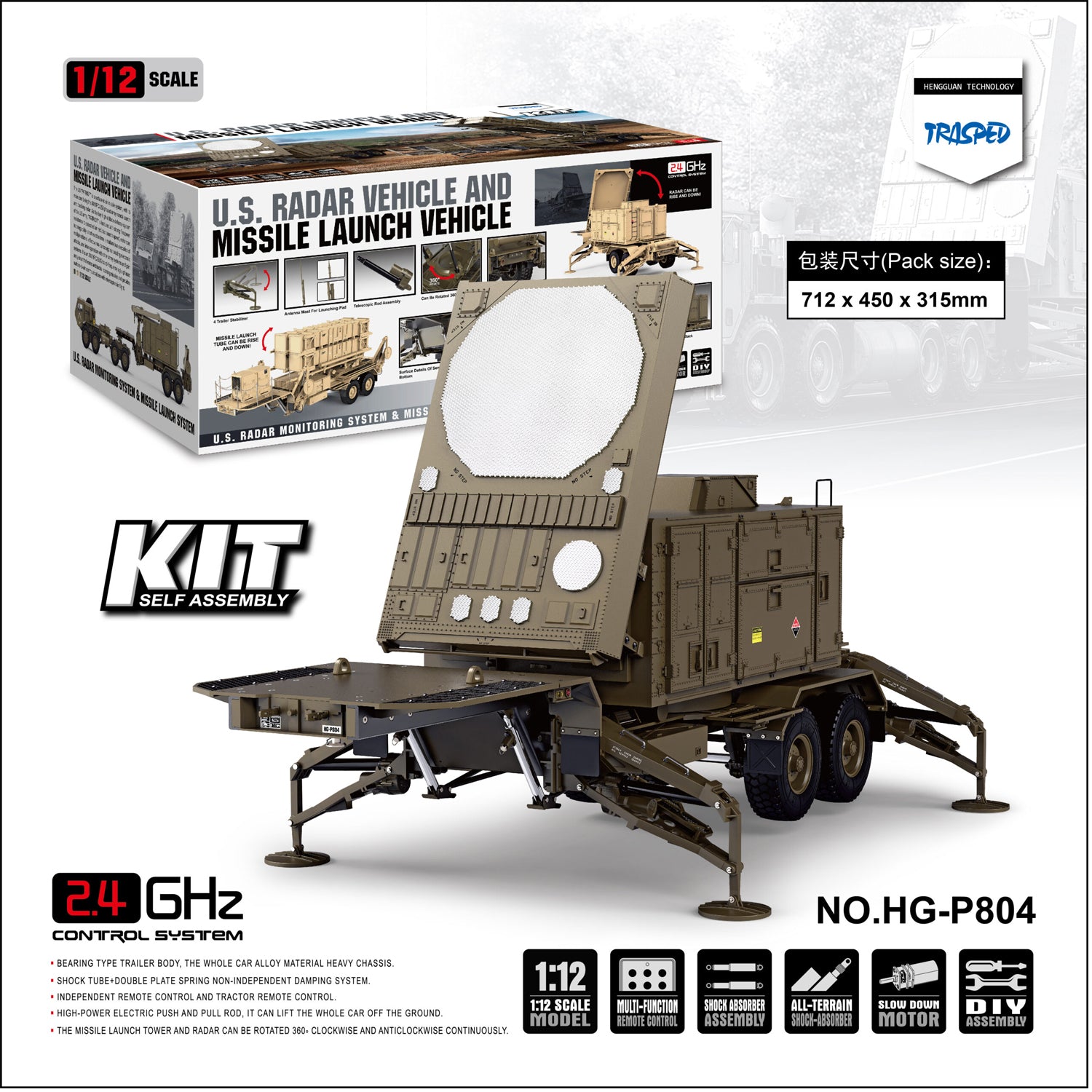 HG P804 Patriot AN MPQ53 Radar Militär Anhänger Sattelauflieger KIT