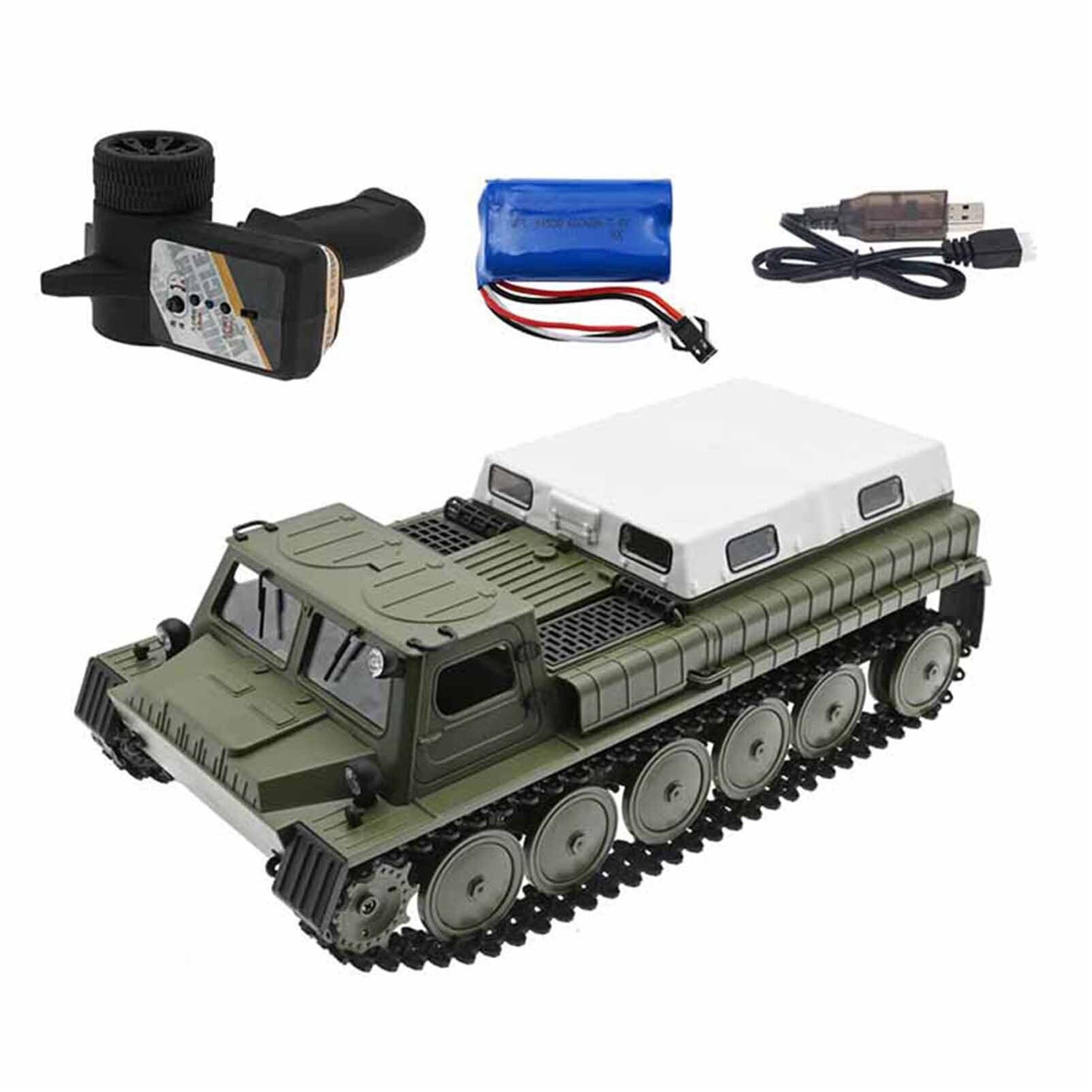 WPL E-1 Armeegrün 2.4G 1/16 GAZ-71 Militär Kettenfahrzeug RC Offroad LKW RTR