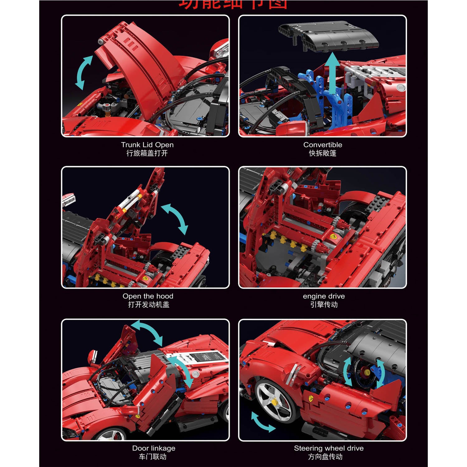 TGL Technology T5032 1:10 - Ferrari Daytona SP3 Car Technik Bausteine