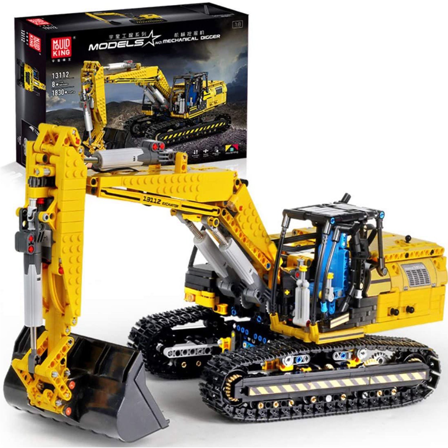 Mould King 13112E - ferngesteuerter Technik Bausteine Bagger - 2,4 GHz RC Excavator