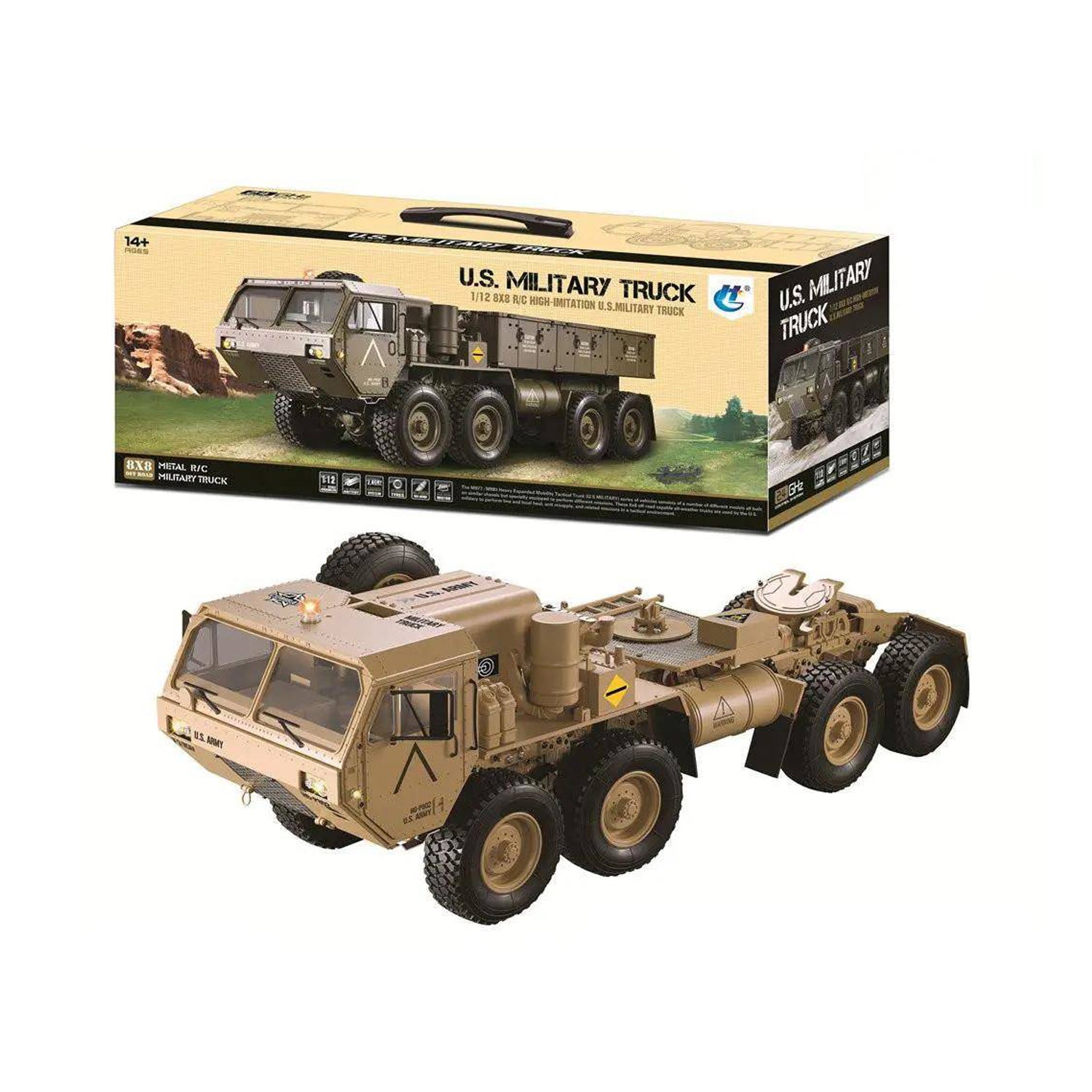 M984 HEMTT HG P801 P802 1/12 2.4G 8X8 M983 739mm RC-Auto US Army Militärtruck ohne Batterie Ladegerät