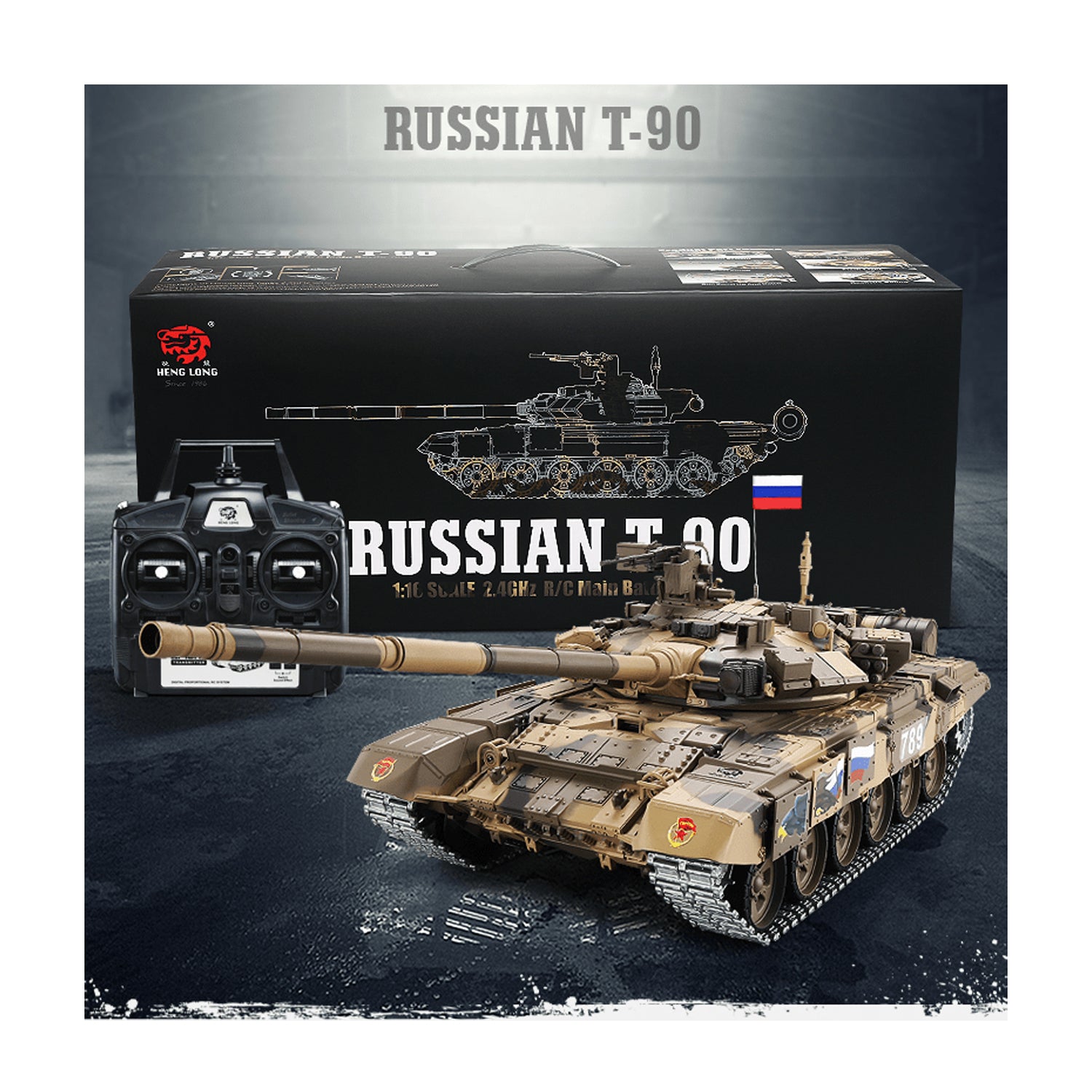 Heng Long Moderner Russischer T90 1/16 2.4G 16CH 30 km / h RC Panzer Militärfahrzeug