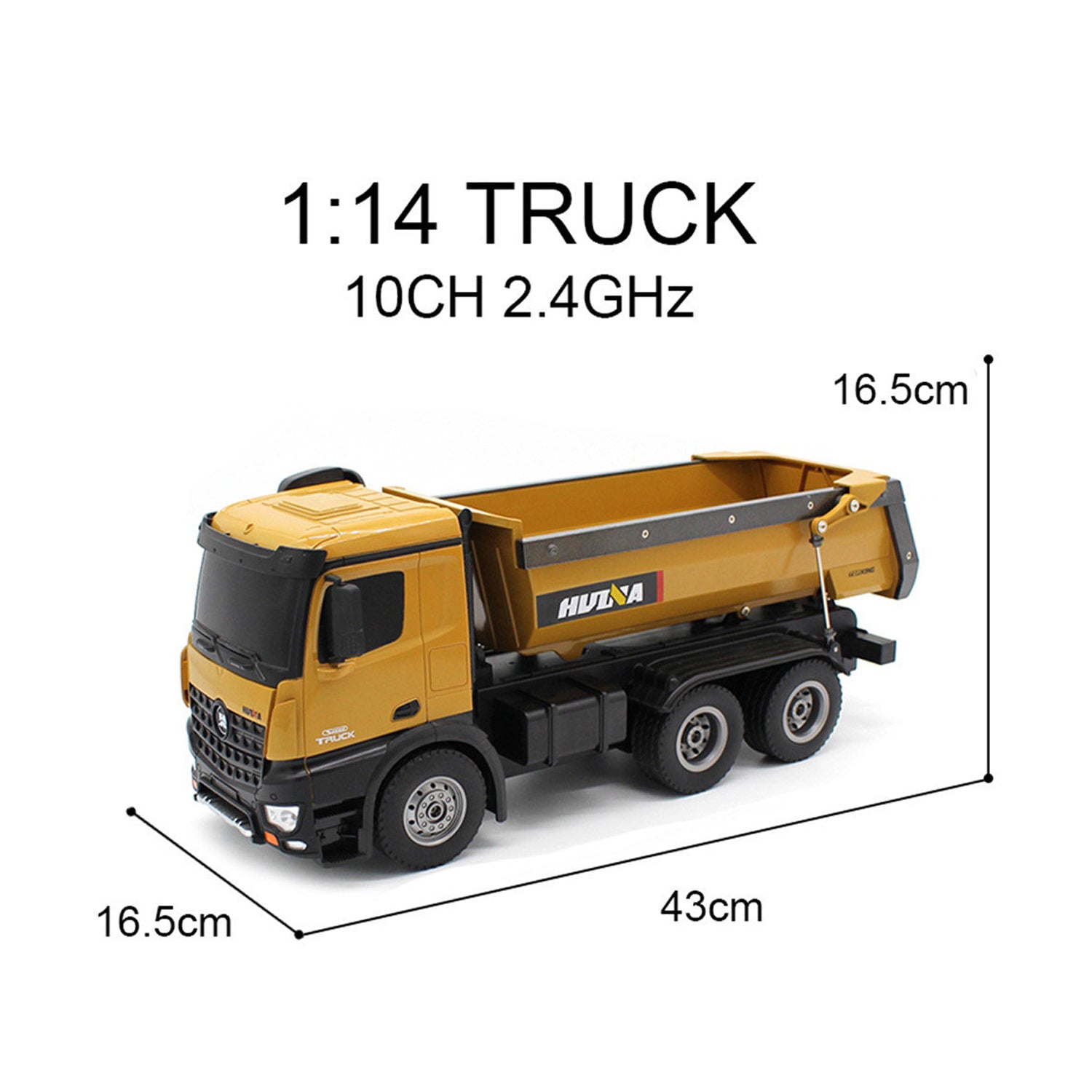HuiNa Toys 1573 Metall Laster LKW Truc 10Kanäle 2.4G 1/14 RC Metal Truck Charging RC Car RTR