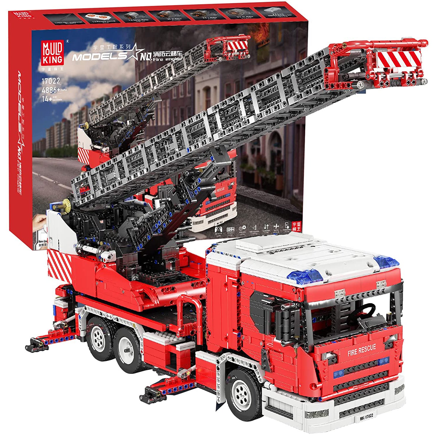 Mould King 17022 Feuerwehrtruck Technik Bausteine