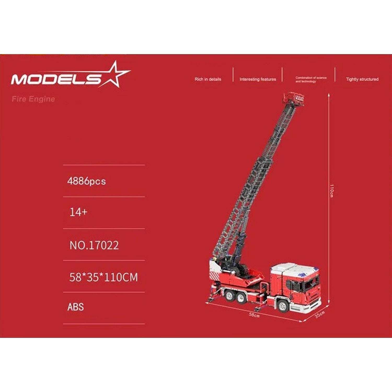 Mould King 17022 Feuerwehrtruck Technik Bausteine