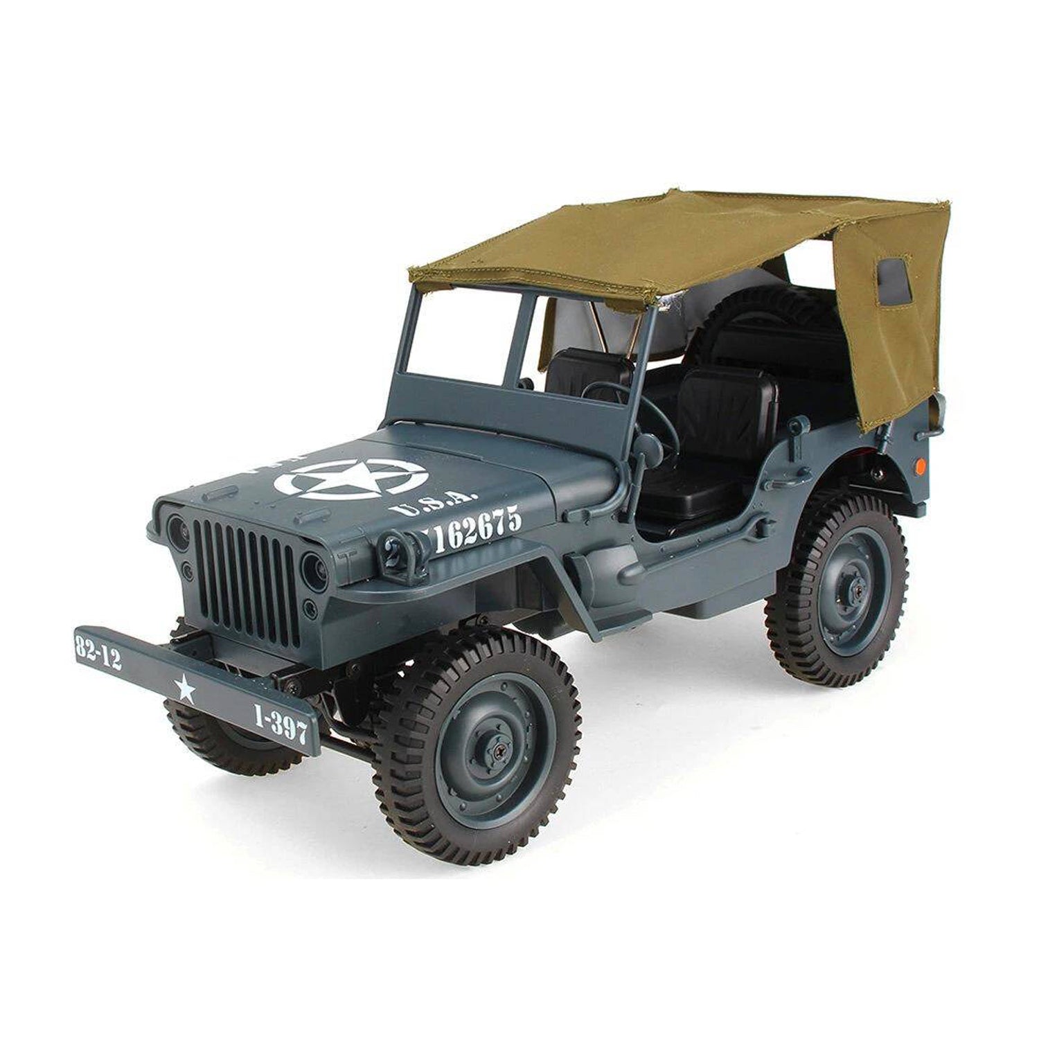 JJRC Q65 RC Jeep 2.4G 1/10 Military Truck 4WD Off-Road RC Car mit LED Licht