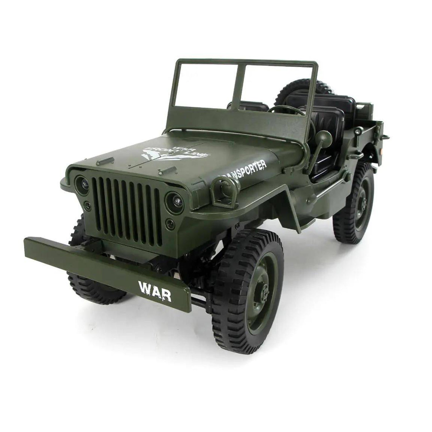 JJRC Q65 RC Jeep 2.4G 1/10 Military Truck 4WD Off-Road RC Car mit LED Licht