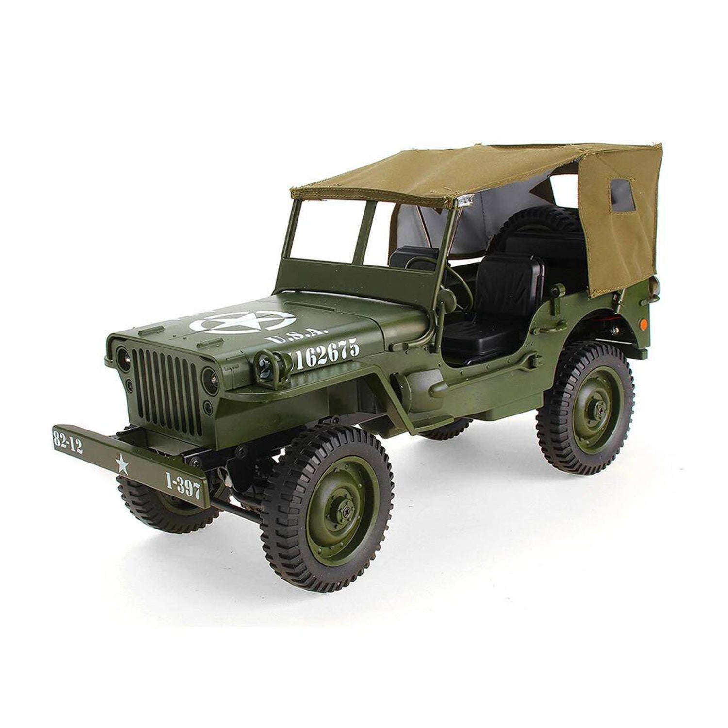 JJRC Q65 RC Jeep 2.4G 1/10 Military Truck 4WD Off-Road RC Car mit LED Licht