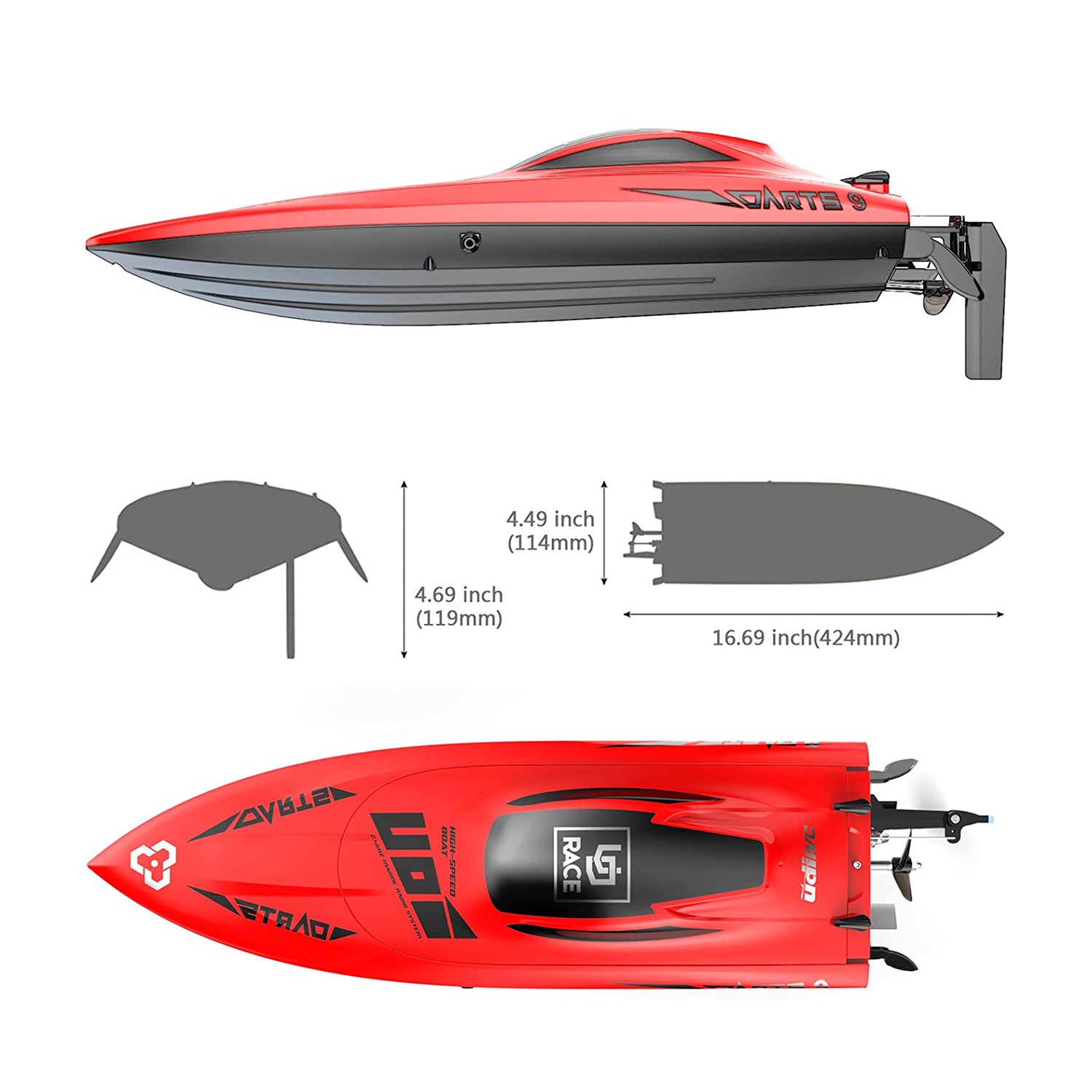 UDI010 RC High Speed Boot Rennboot 40 km/h 424mm RTR